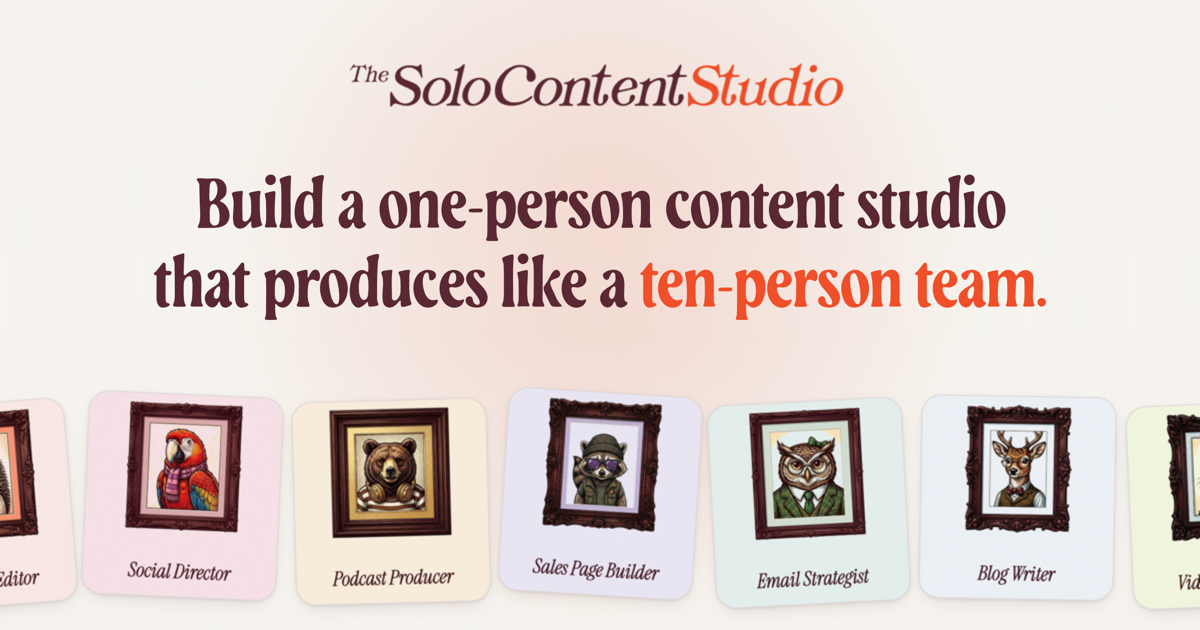 Solo Content Studio — 官网预览图